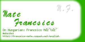 mate francsics business card